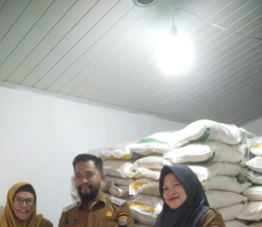 Lurah Karyabaru Pantau Distribusi 752 Karung Beras Bantuan