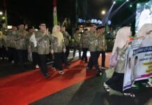 Utus 44 kafilah, Camat Kemuning Hadiri Pawai Pembukaan MTQ ke-XXXI Tingkat Kota Palembang 2026